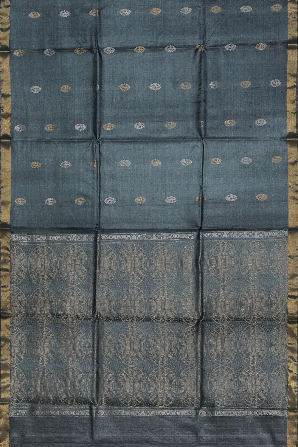 Tussar Silk Grey Saree