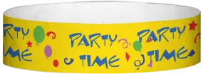 Tyvek® 3/4" x 10" Party Time pattern wristbands