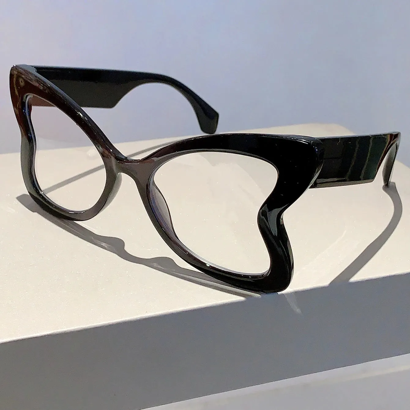 VAIGE Chic Oversized Butterfly Sunglasses in Black and Gold
