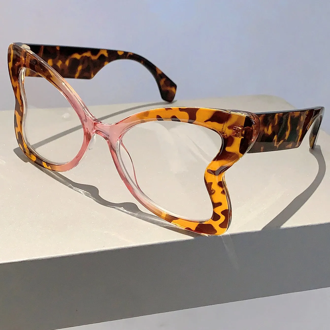 VAIGE Chic Oversized Butterfly Sunglasses in Black and Gold