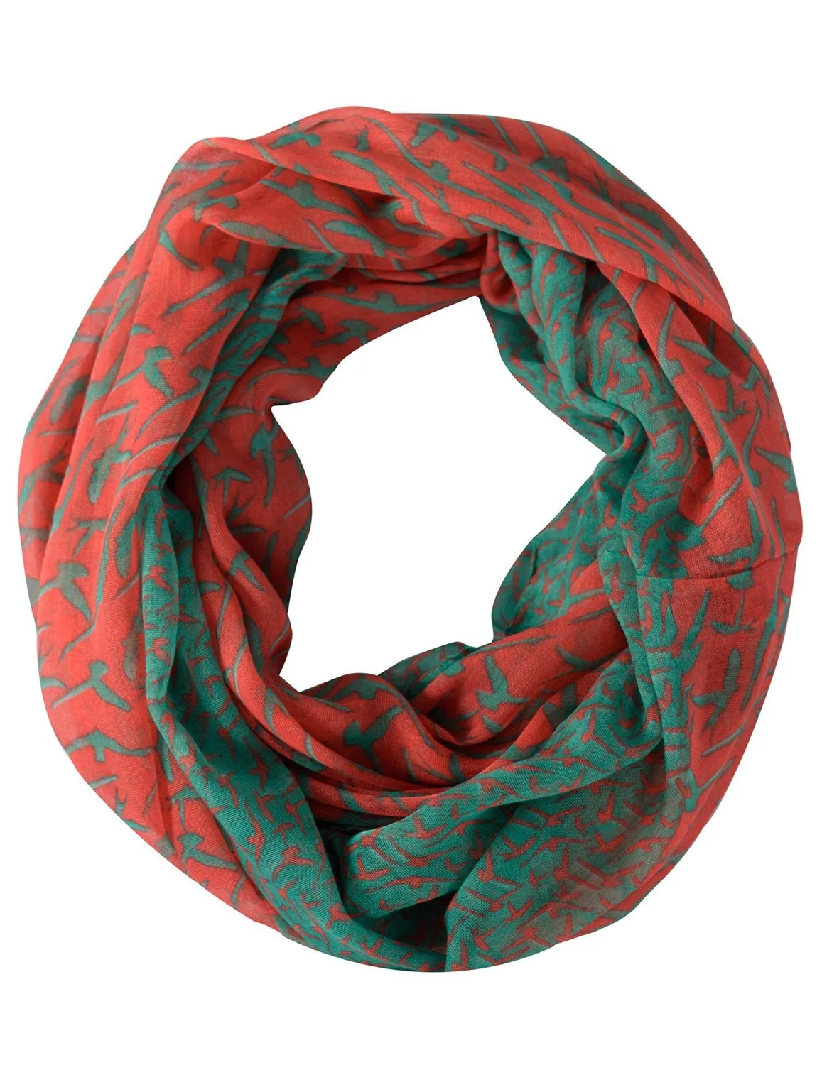 Vintage Fashion Funky Bird Print Infinity Loop Scarves