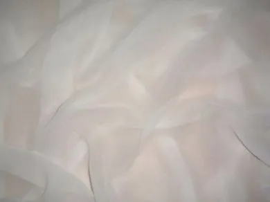 White 100% silk chiffon fabric 44" wide