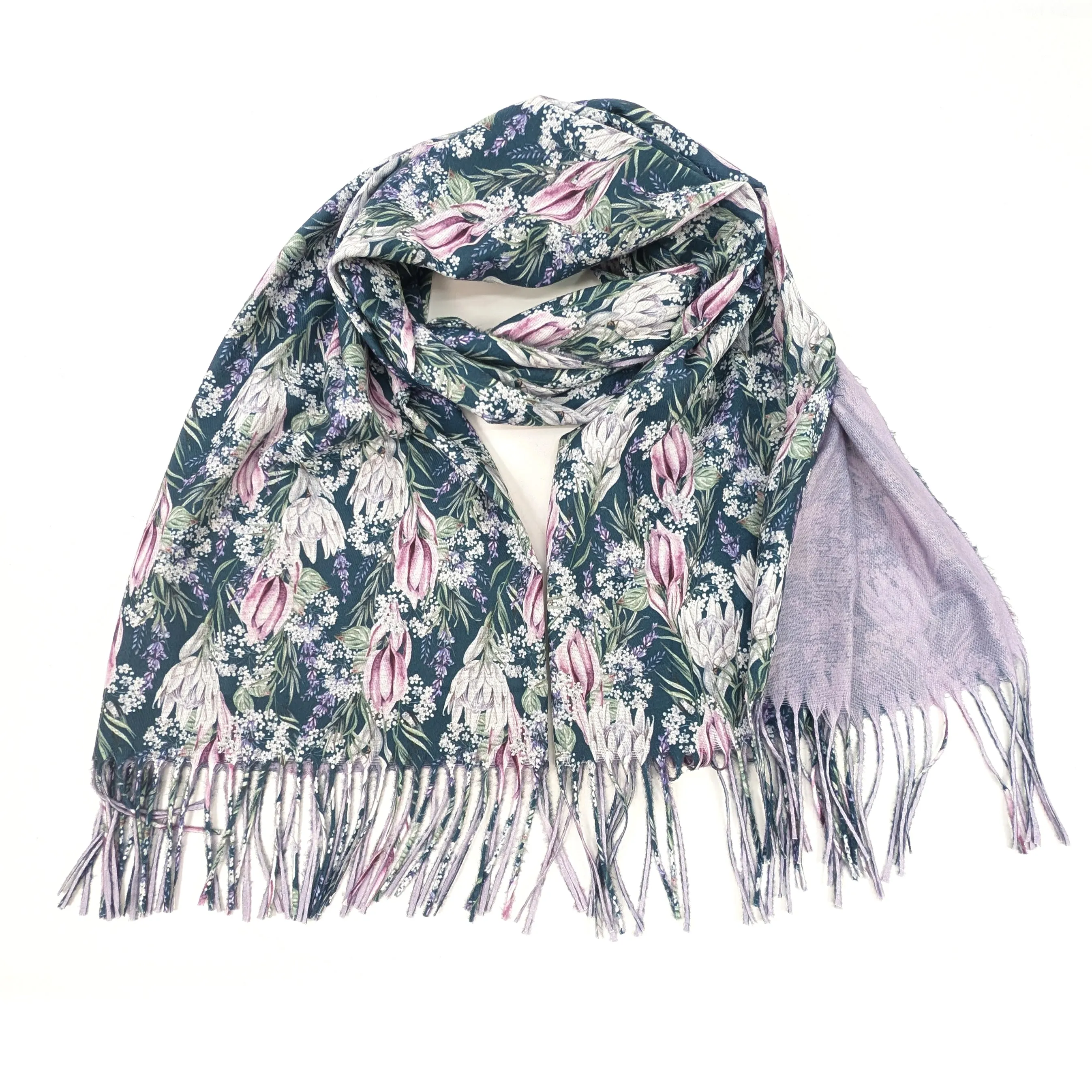 Winter Protea Pashmina Scarf (70x180cm) - Exclusive Design - Dusky Pink