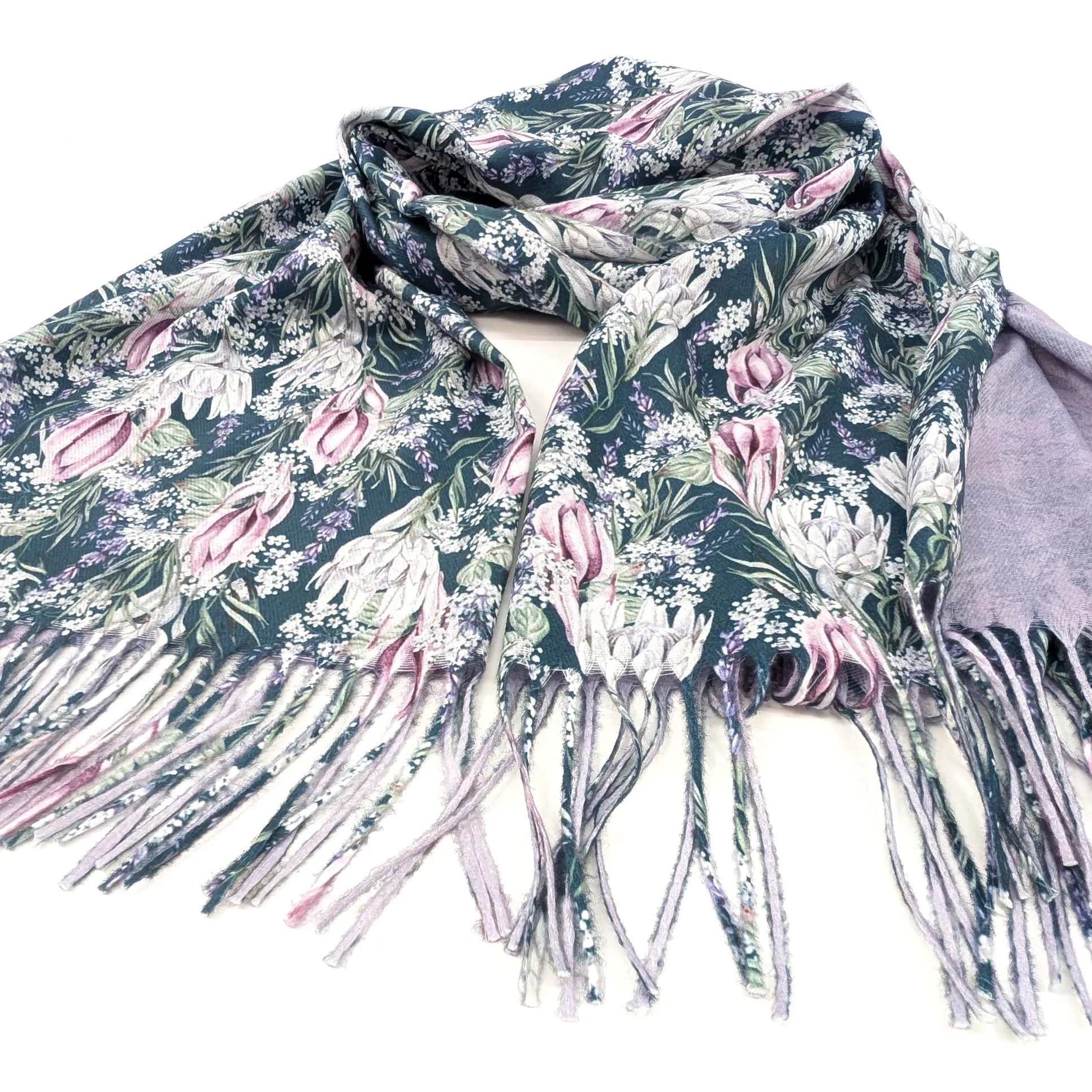Winter Protea Pashmina Scarf (70x180cm) - Exclusive Design - Dusky Pink