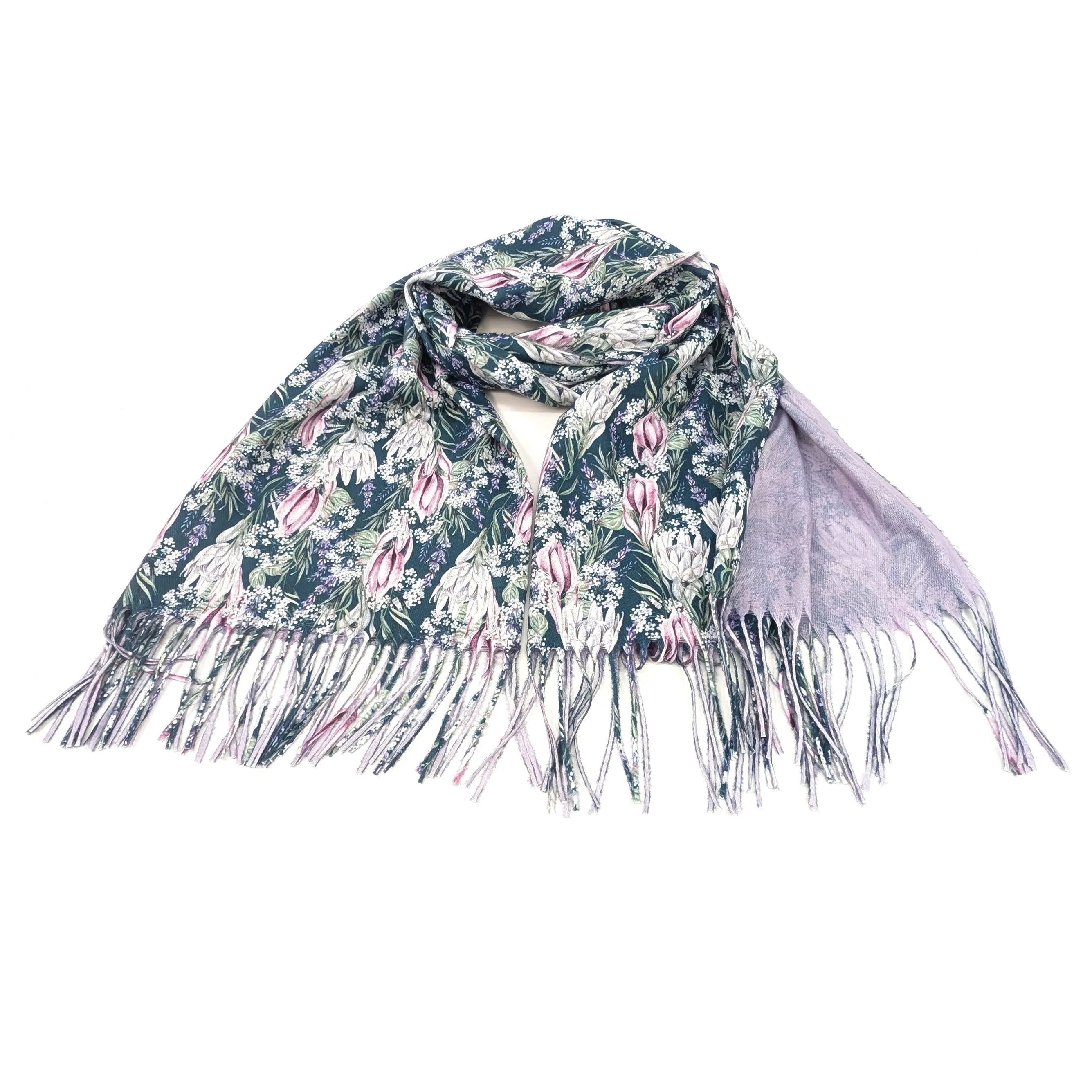 Winter Protea Pashmina Scarf (70x180cm) - Exclusive Design - Dusky Pink
