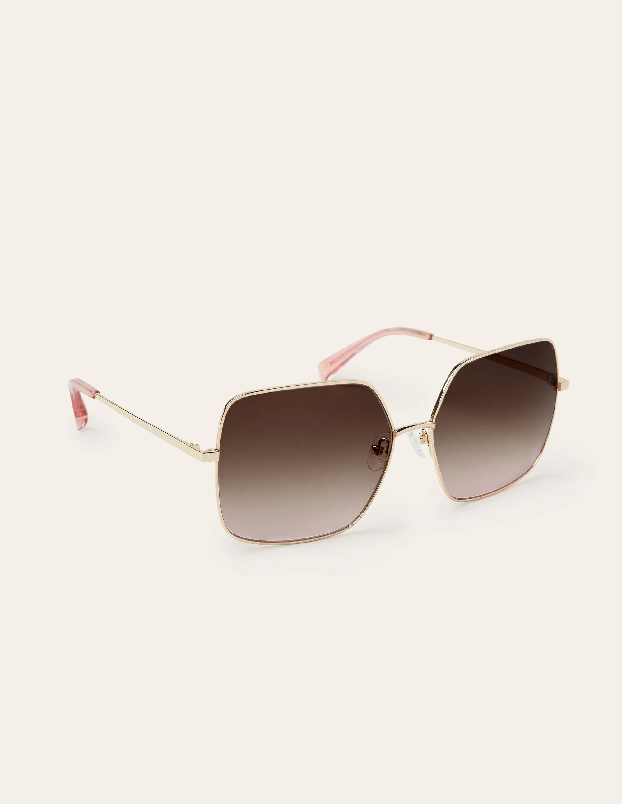 Wire Frame Sunglasses-Brown