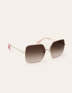 Wire Frame Sunglasses-Brown