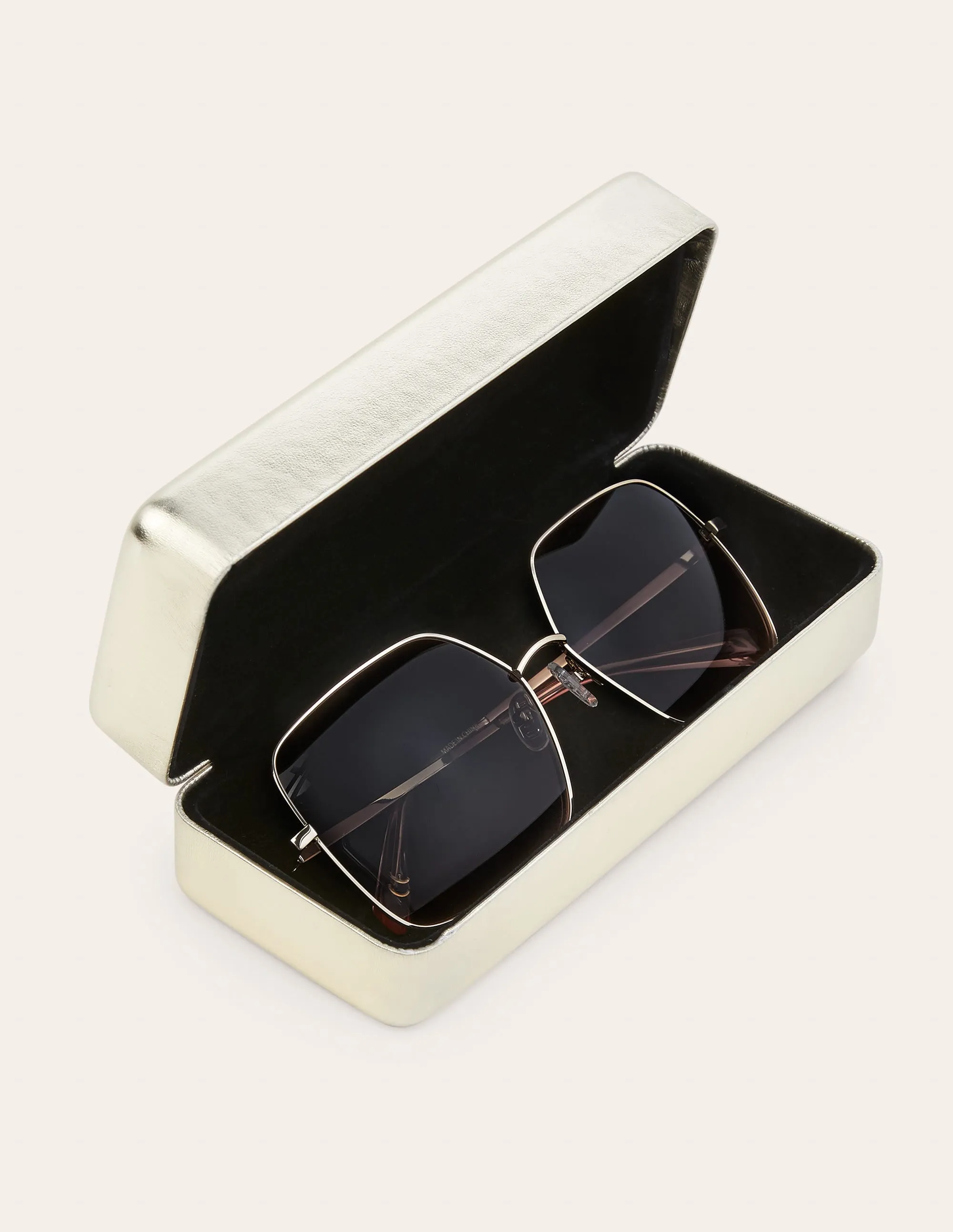 Wire Frame Sunglasses-Brown
