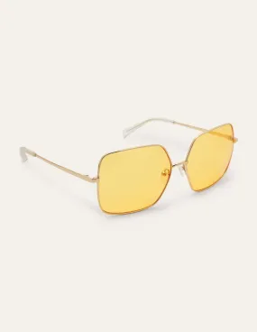 Wire Frame Sunglasses-Yellow
