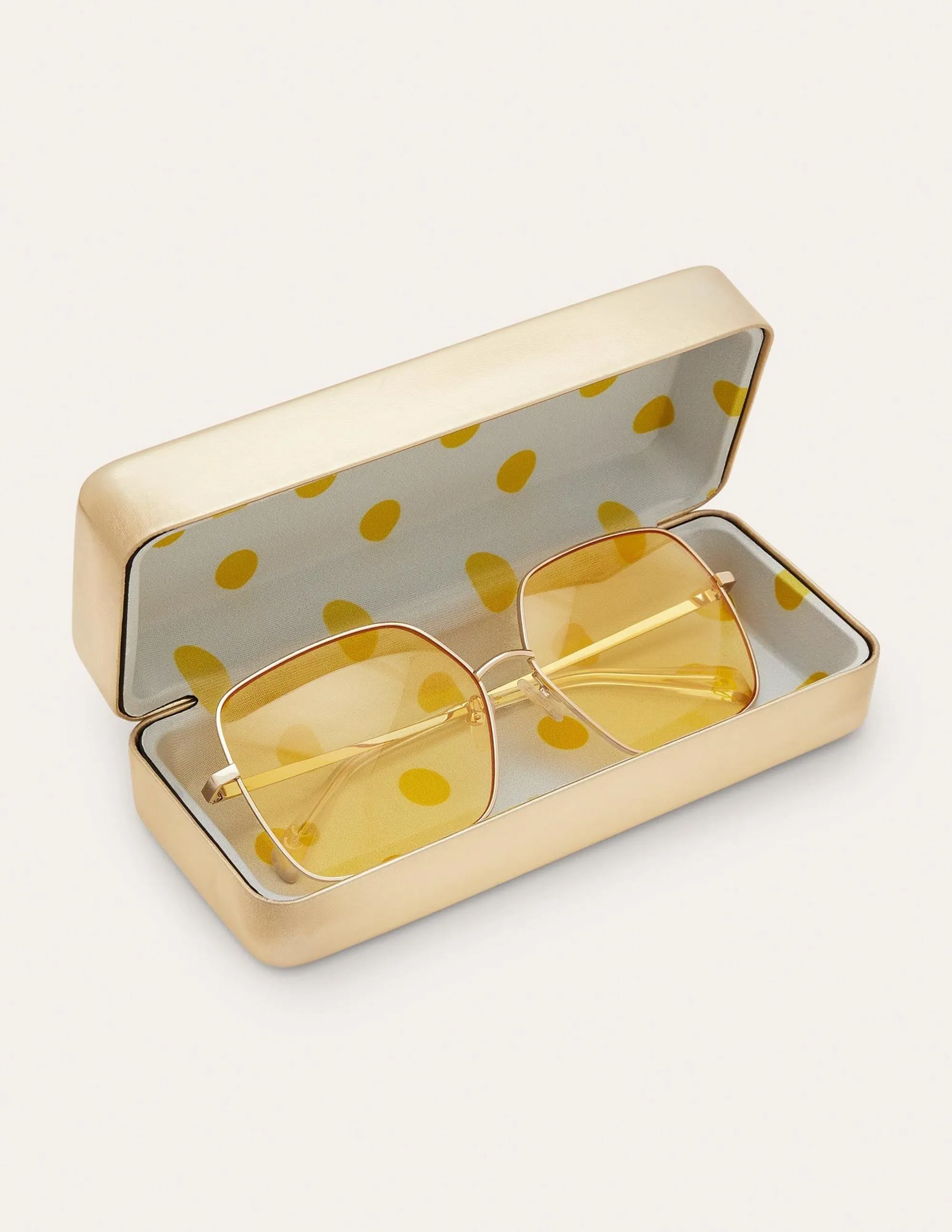 Wire Frame Sunglasses-Yellow