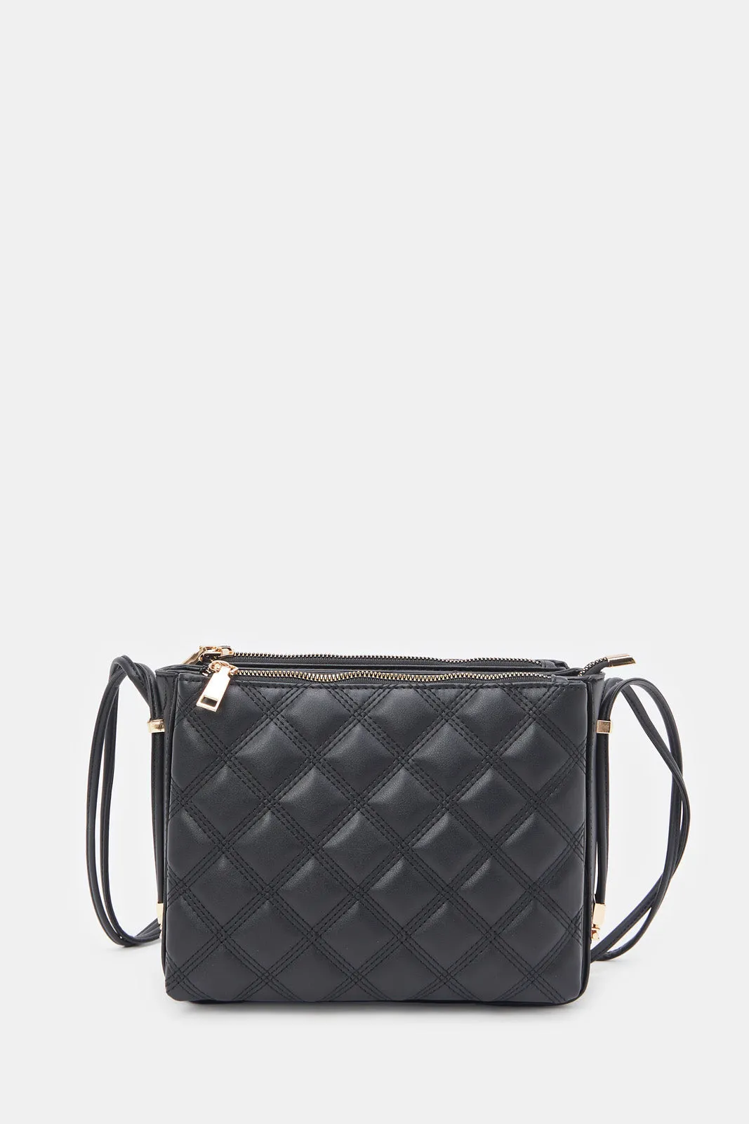 Women Black Quilted Cross Body Bag