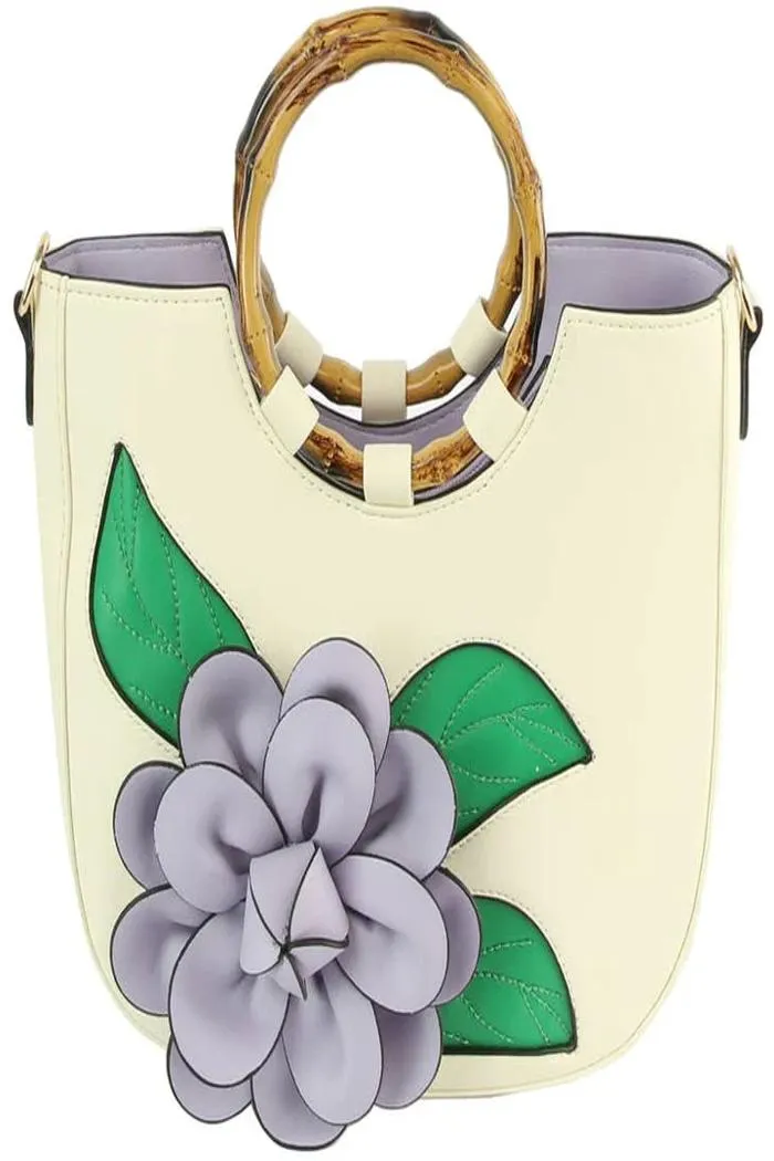Women Flower Satchel Evening Purse Two Handle