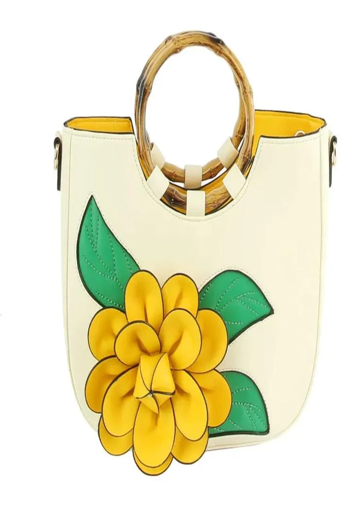 Women Flower Satchel Evening Purse Two Handle