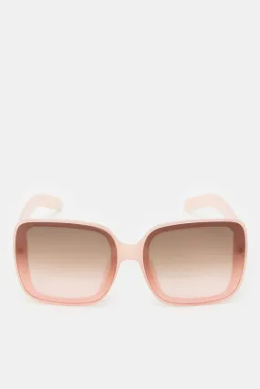 Women Pink Plain Wayfarer Oversized Sunglasses