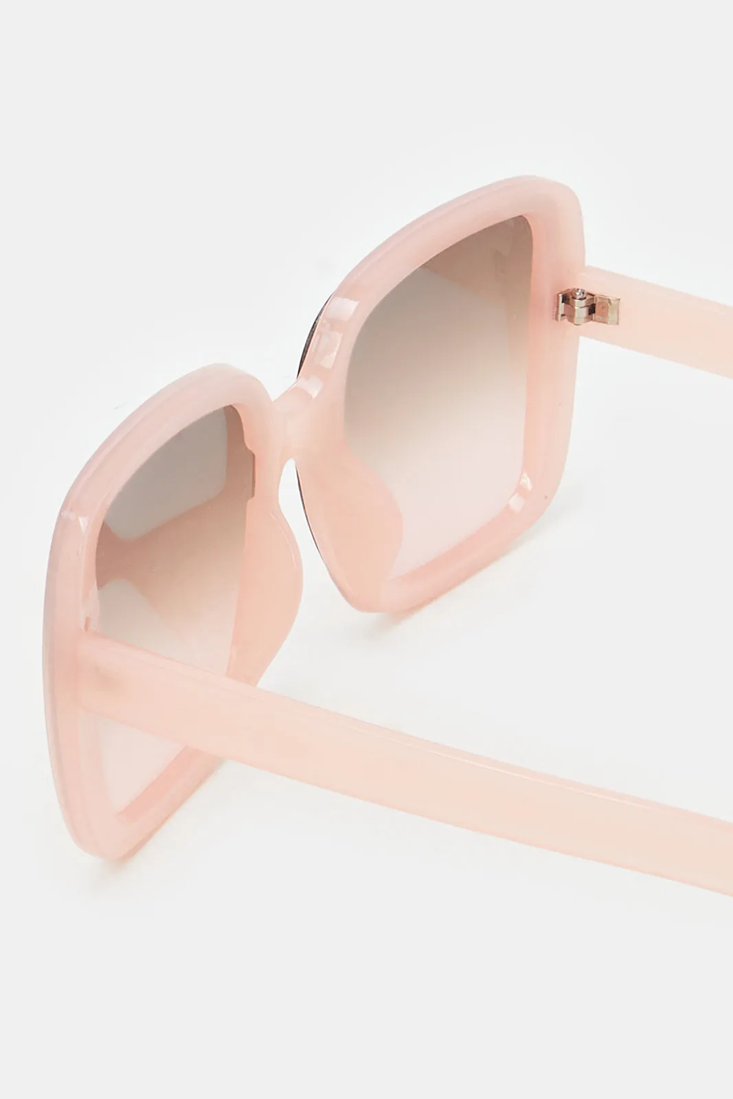 Women Pink Plain Wayfarer Oversized Sunglasses